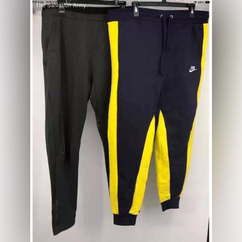 Nike Mens Black Elastic Waist Standard Fit Sweatpants Size XL Lot Of 2